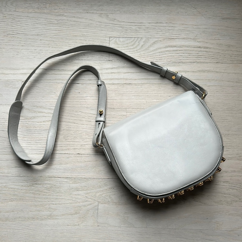 Alexander Wang Lia Gray Crossbody Bag with Gold Hardware